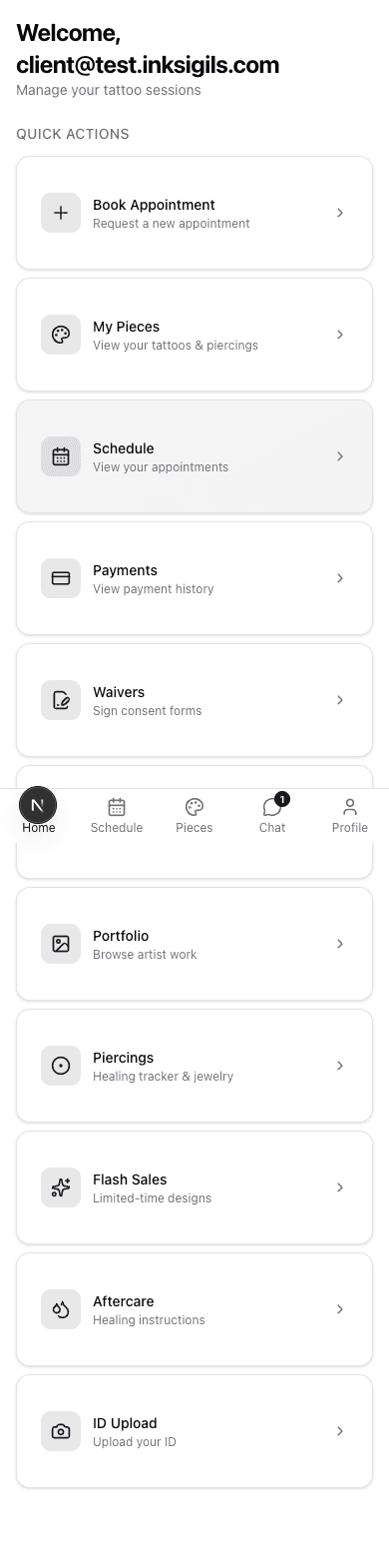 Client App screenshot